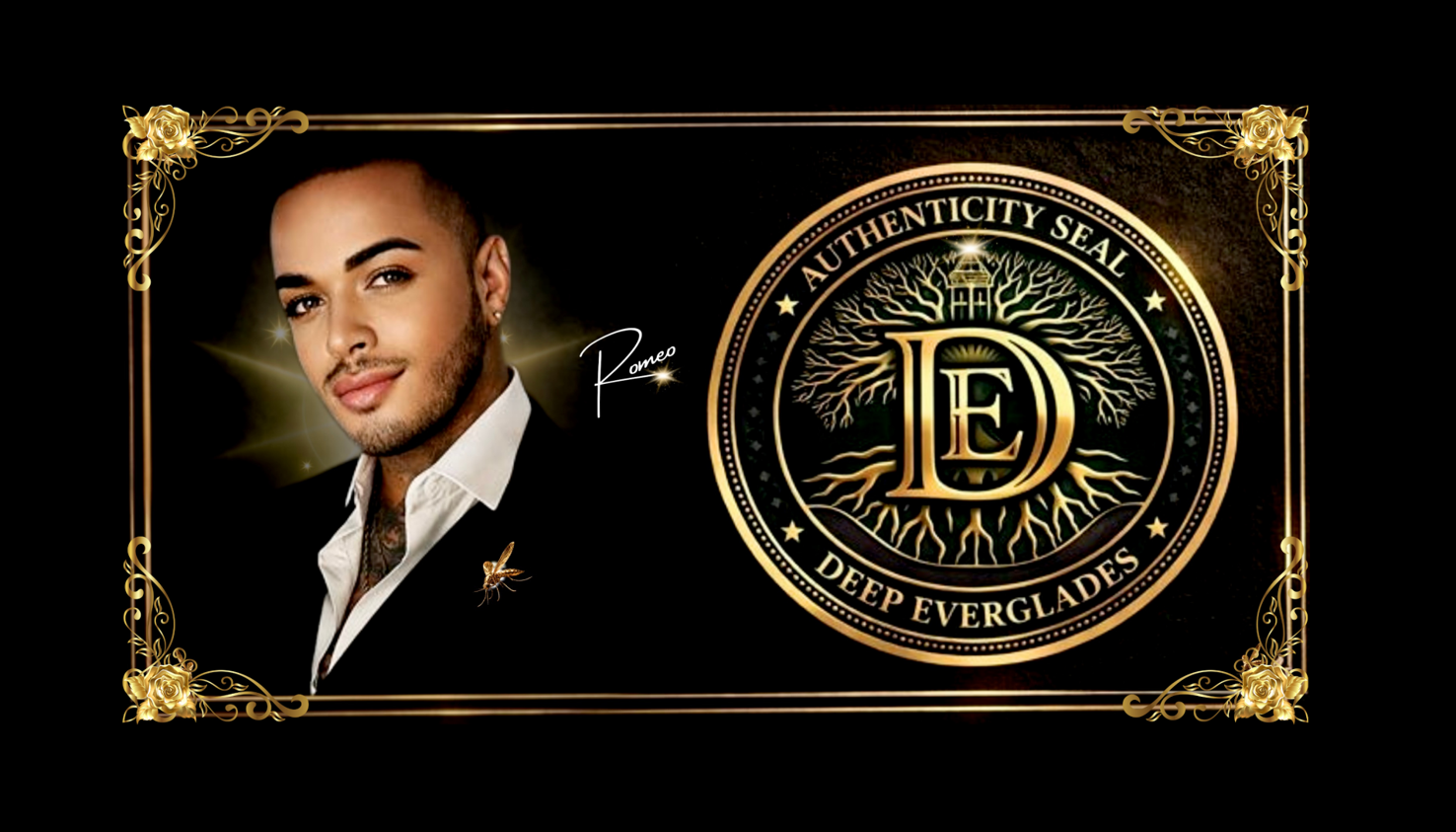 Romeo's signed portrait with the Deep Everglades authenticity seal