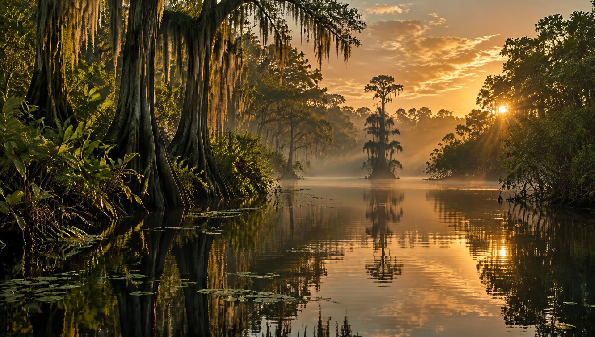 The Florida Everglades at golden hour